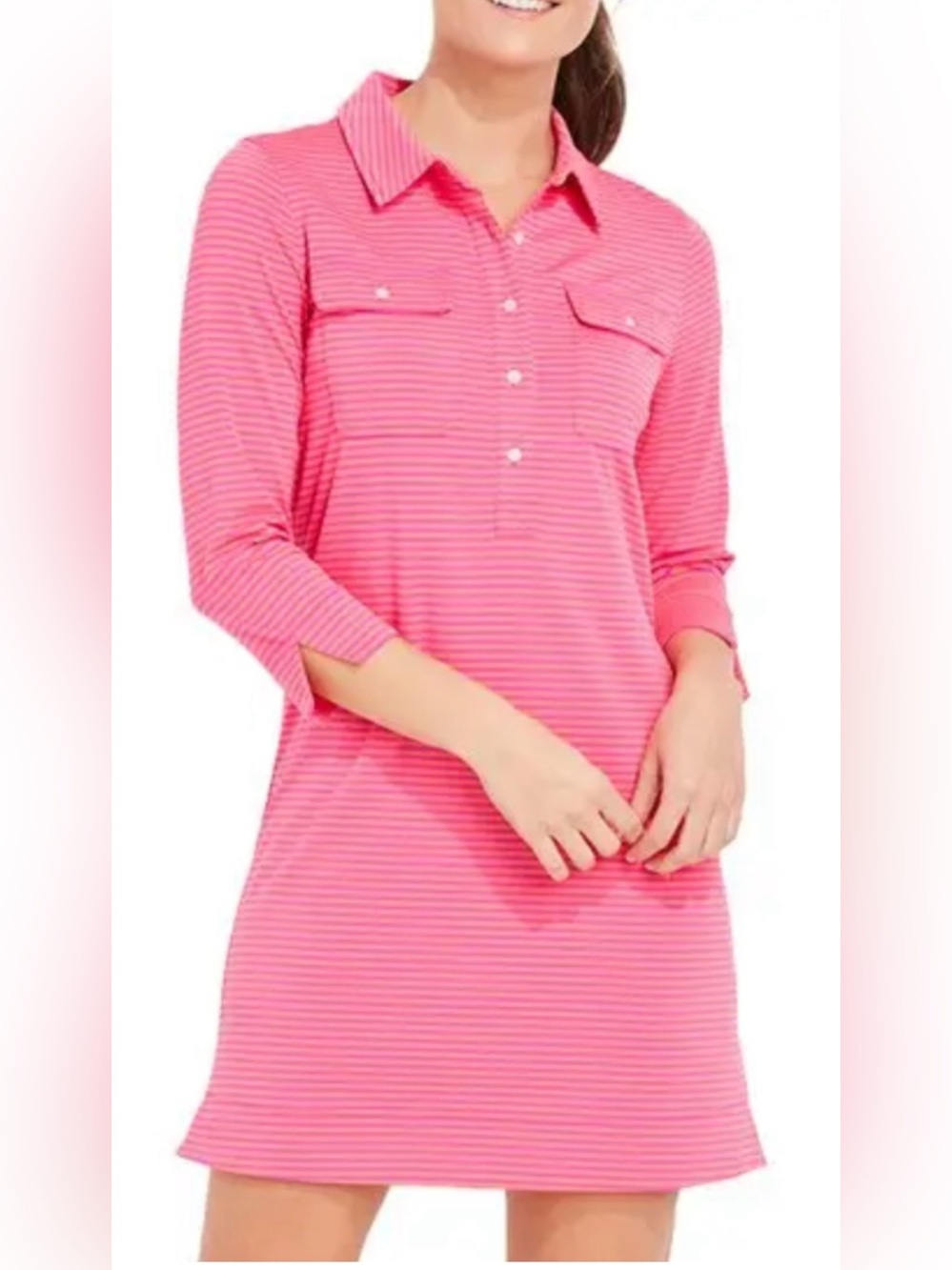 NWOT Vineyard Vines Sankaty striped Margo Shirt Dress Sun protection size 2X